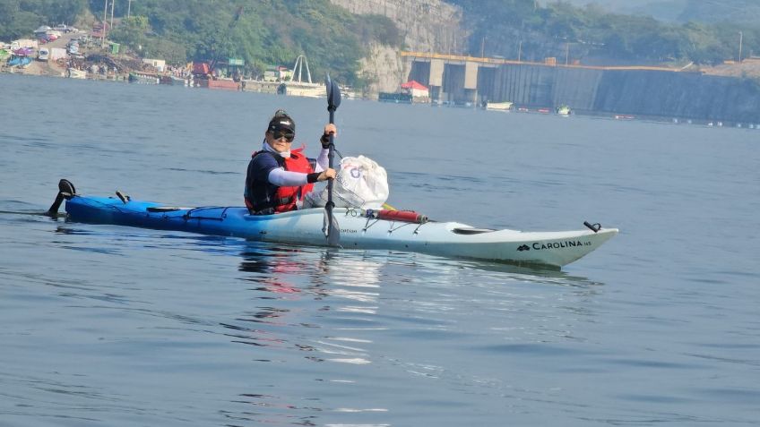 Ciudadanos en kayak extraen 400 kilos de basura del Cañón del Sumidero en Chiapas