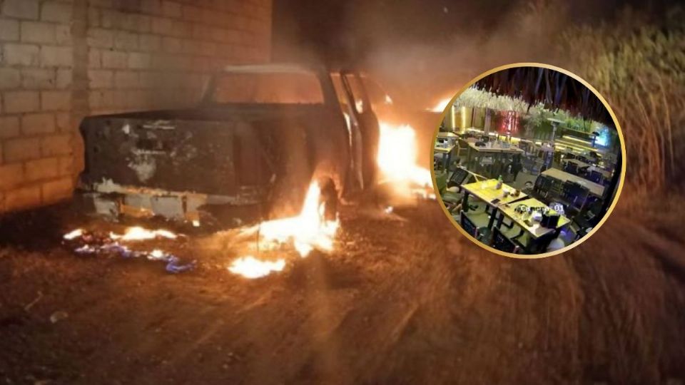 El auto donde viajaban los pistoleros fue incendiado.