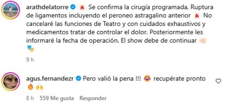 arath de la torre cirugia pierna caida la casa de los famosos mexico