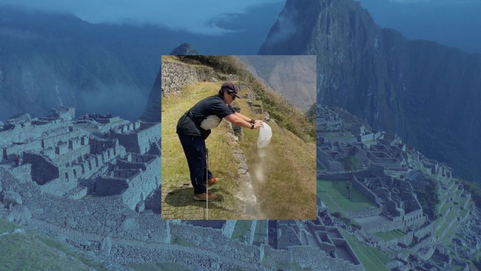 Mujer tira las presuntas cenizas de un difunto en Machu Picchu