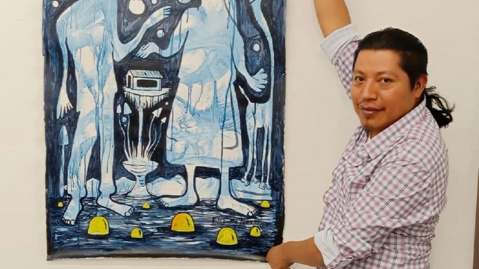 El pintor mazateco se presenta por primera vez en la Galería Transmitter con una muestra sobre el cosmos y su cultura
