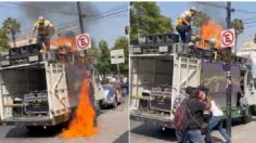 VIDEO: así fue el momento en que un camión se incendió en plena peregrinación sonidera en la Basílica de Guadalupe