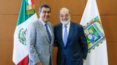 Sergio Salomón y Carlos Slim sostienen reunión de trabajo