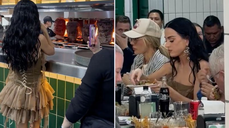 Katy Perry es captada comiendo tacos en CDMX tras incómodo momento en 'Venga la Alegría'