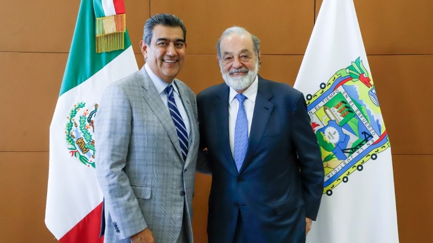 Sergio Salomón y Carlos Slim sostienen reunión de trabajo