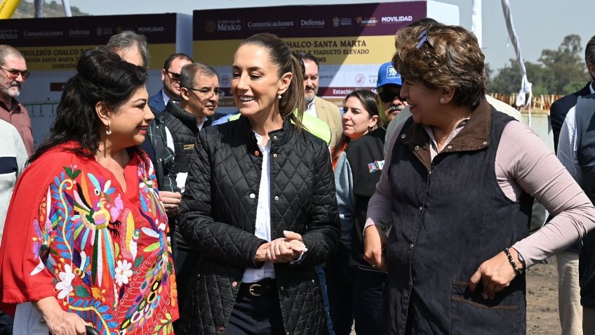 Sheinbaum, Gómez y Brugada supervisan las obras del Trolebús elevado