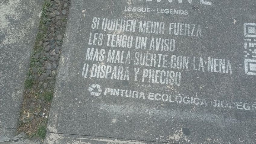 "Más mala suerte con la nena", el extraño mensaje que aparece en las banquetas de CDMX