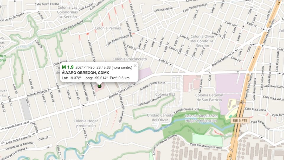 El sismo tuvo su epicentro en la colonia Olivar del Conde segunda sección.
