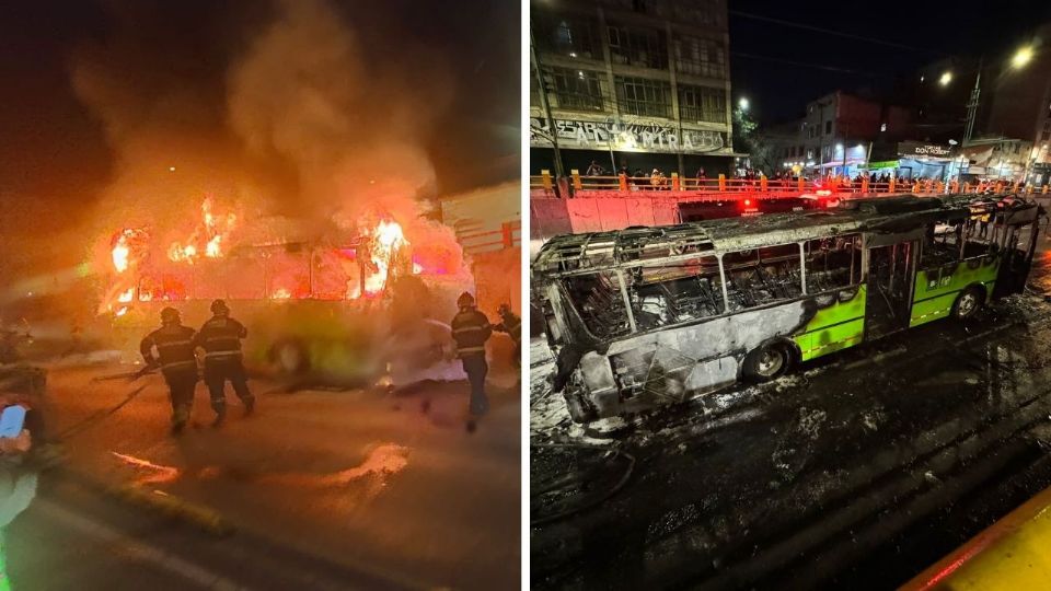 El vehículo sufrió importantes daños tras encenderse en llamas en pleno Eje Central Lázaro Cárdenas.