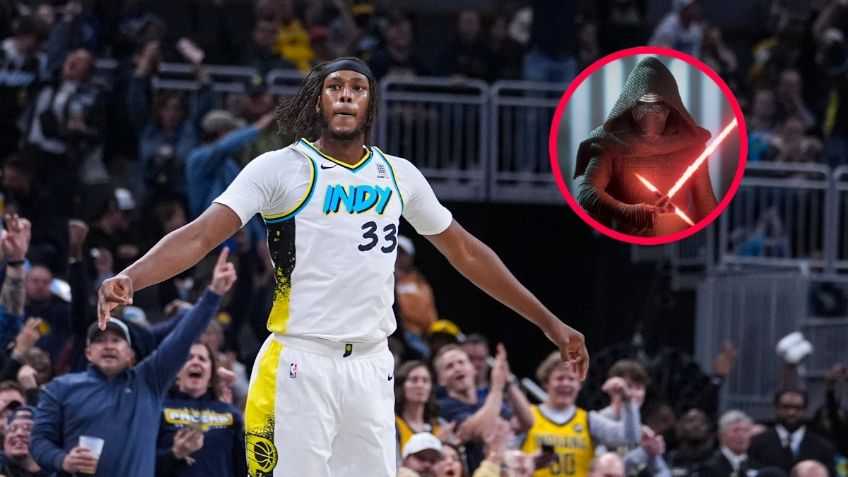 Myles Turner, de Indiana Pacers, sorprende con su disfraz de Star Wars al llegar al estadio Gainbridge Fieldhouse