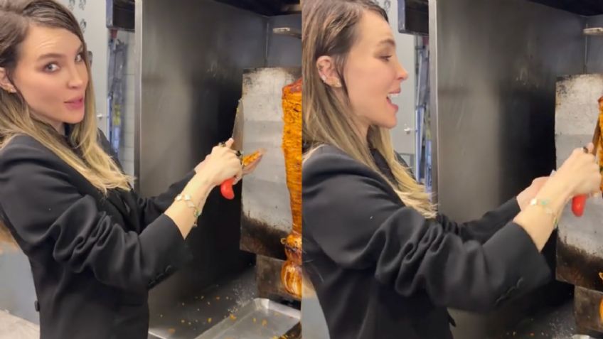 Belinda deja el escenario y ahora también se la rifa como taquera con un trompo al pastor | VIDEO