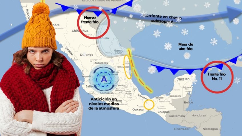 Dos frentes fríos amenazan México: ¿cuándo se juntarán y qué estados llegarán a -10 grados?