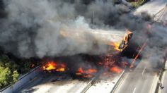 Pipa de gas choca y se incendia en autopista Chamapa-Lechería