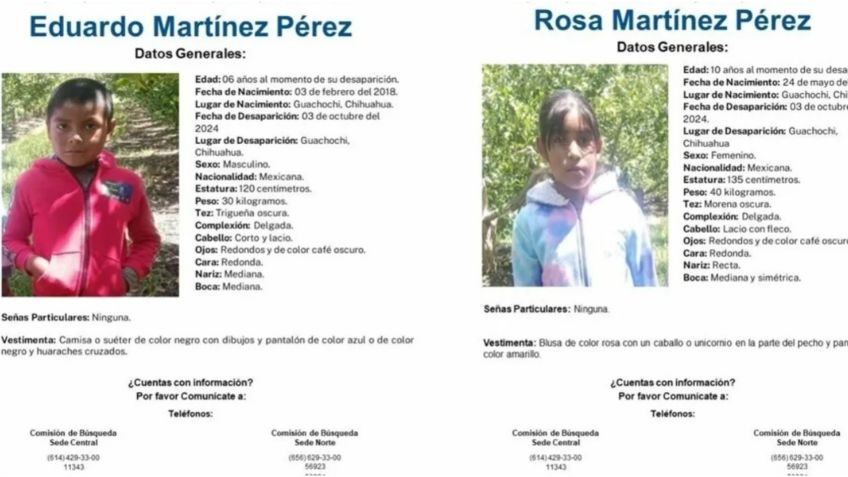 Buscan a Eduardo y Rosa: desaparecen hermanos en Chihuahua, ofrecen 200 mil pesos de recompensa