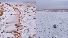 Desierto se transforma en hielo: captan imágenes impresionantes en Arabia Saudita