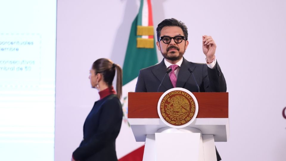 Zoé Robledo, director general del IMSS, en la conferencia la “Mañanera del Pueblo”, encabezada por la presidenta de México, Claudia Sheinbaum.