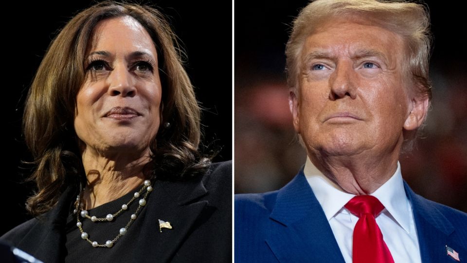 El candidato presidencial republicano de los Estados Unidos, Donald Trump, y la aspirante demócrata, Kamala Harris.