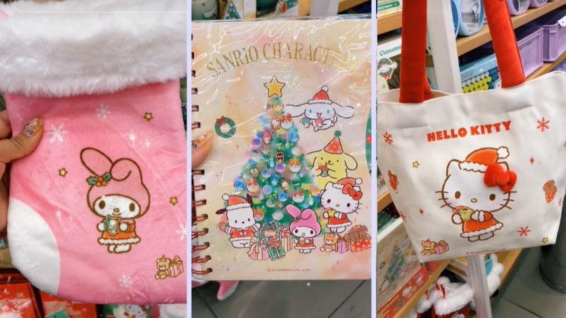 Así luce la nueva colección navideña de Miniso x Sanrio.