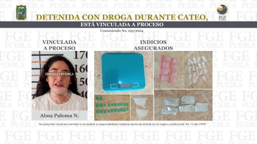 Vinculan a proceso a Alma Paloma por narcomenudeo en Puebla