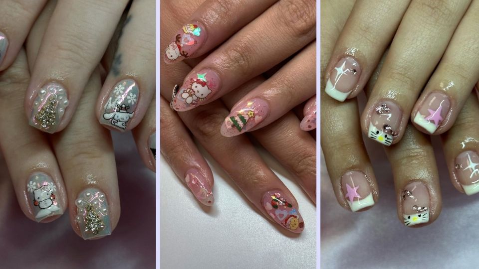 Atrevete a usar diseños de uñas adorables, pero elegantes de Hello Kitty.