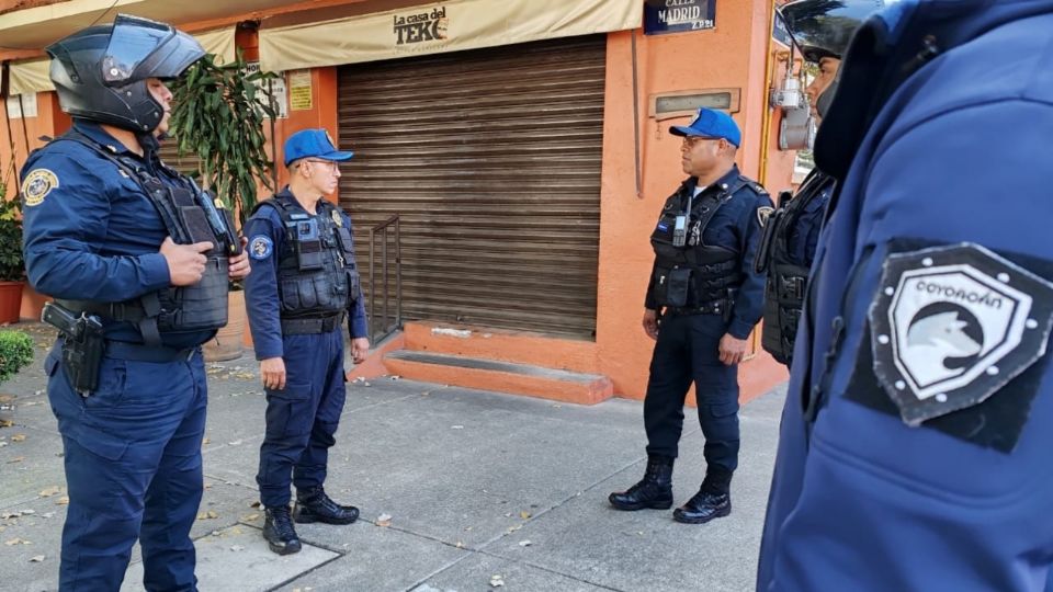 La policía auxiliar de Coyoacán se coordina con elementos de la Secretaría de Seguridad Ciudadana de la Ciudad de México.