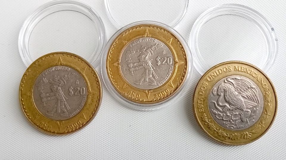 Monedas de Xiuhtecuhtli que se venden en medio millón de pesos