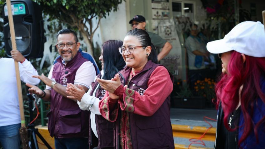 Aleida Alavez encabeza primer tequio sabatino para recuperar y embellecer espacios públicos