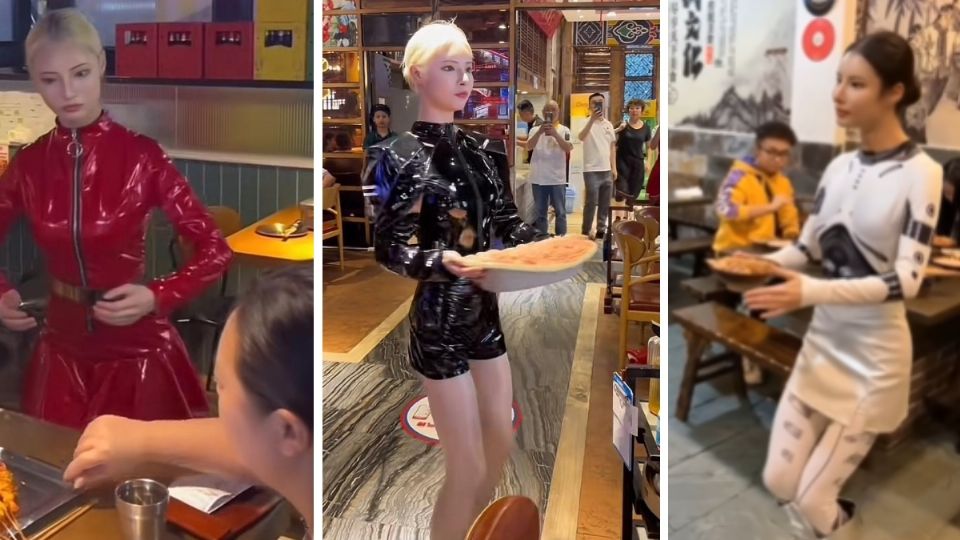 El restaurante chino con meseras 'robots' es tendencia en redes sociales