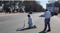 Personal de Capufe lleva a sacerdote para bendecir carretera México-Querétaro contra accidentes y asaltos