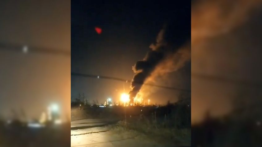 Se registra fuerte incendio en refinería de Pemex en Salamanca | VIDEO