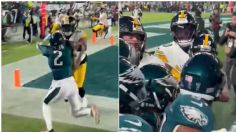 Jugadores de Pittsburgh Steelers y Philadelphia Eagles se lanzan a los golpes | VIDEO