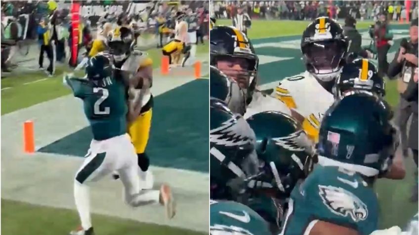 Jugadores de Pittsburgh Steelers y Philadelphia Eagles se lanzan a los golpes | VIDEO