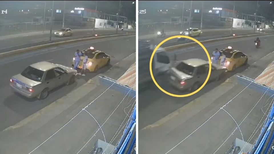 Una cámara de seguridad captó el momento exacto del accidente.