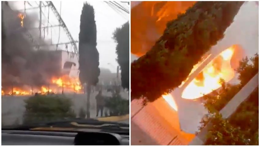 Incendio consume Bazar Navideño de Plaza Cívica Álvaro Obregón | IMÁGENES FUERTES