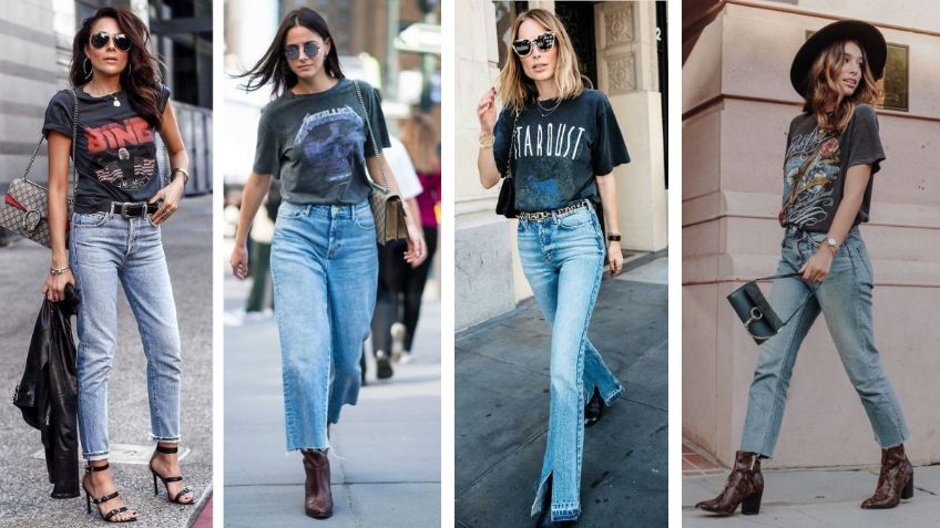 Jeans y camiseta negra, los básicos que nunca pasan de moda y así puedes combinarlos