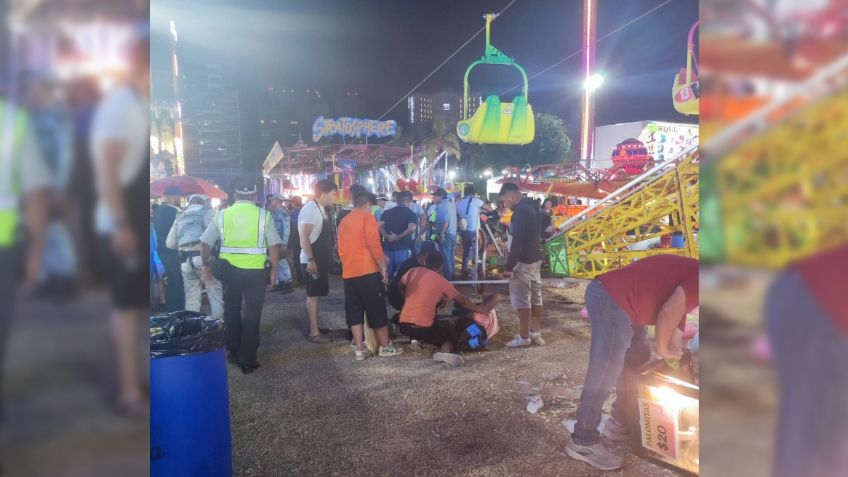 Se desploma juego mecánico en feria de Acapulco | IMÁGENES FUERTES