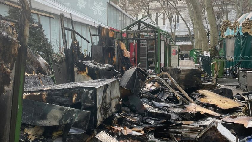 Incendio arrasa con popular mercado navideño de Nueva York | IMÁGENES FUERTES