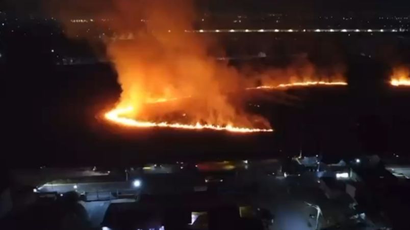 El incendio arrasó con una importante zona de pastizales.