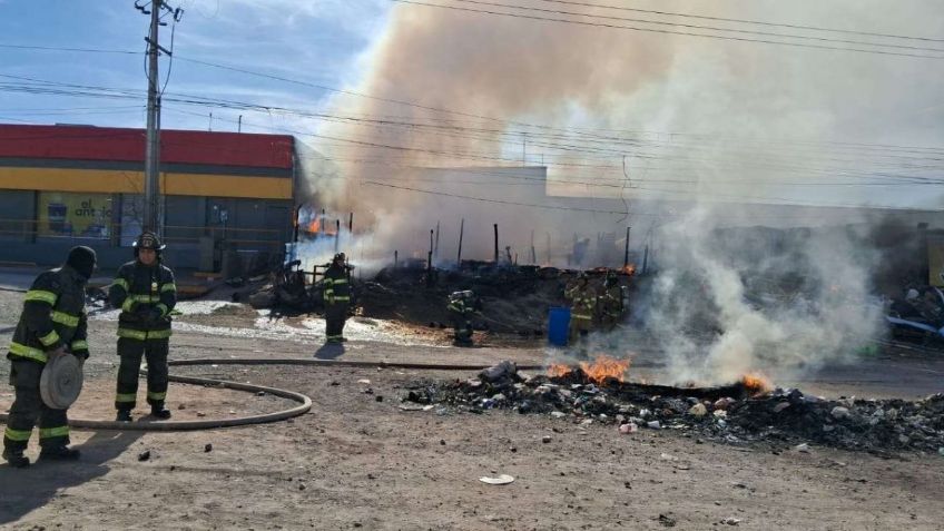 Incendio consume campamento de migrantes en Chihuahua; hay un lesionado