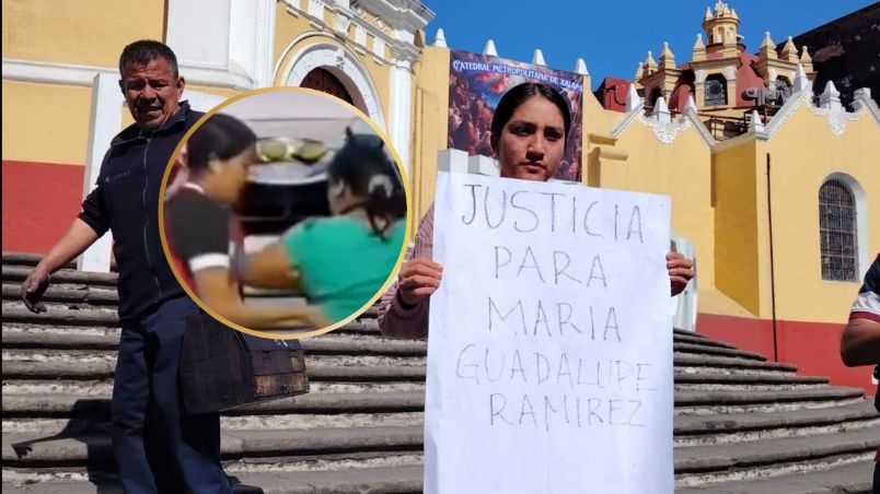 La familia de la mujer quemada con aceite hirviendo protestó frente a Palacio de Gobierno para exigir justicia en el caso.