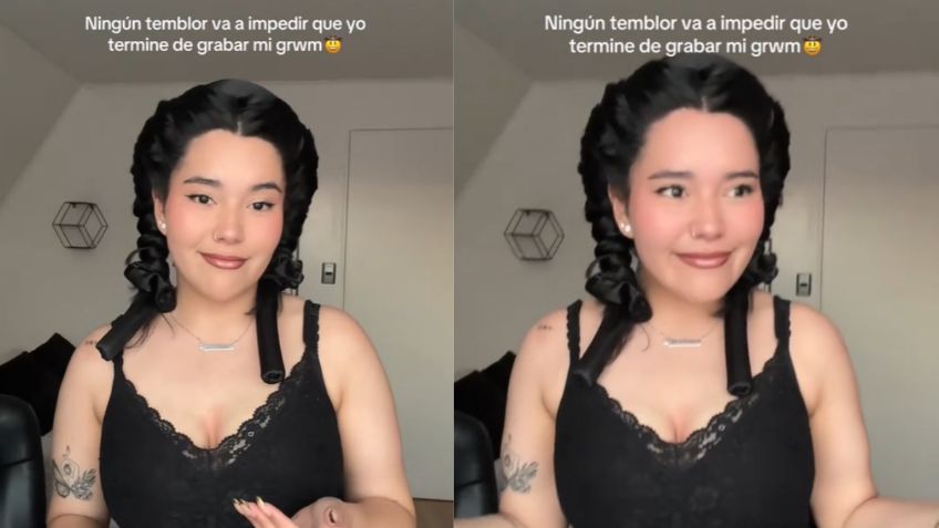 Influencer se hace VIRAL por continuar su rutina de belleza en pleno temblor: "no le di importancia" | VIDEO