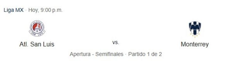 san luis vs rayados alineaciones semifinal ida hoy 4 de diciembre