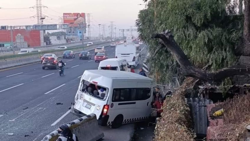 Mañana de accidentes: choque de combis en la México-Pachuca y tráiler complica vialidad en Coyoacán