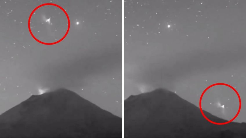 ¿OVNIs? Captan enorme luz sobrevolando el Popocatépetl | VIDEO