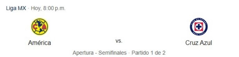 america vs cruz azul en vivo partido de ida semifinales apertura 2024