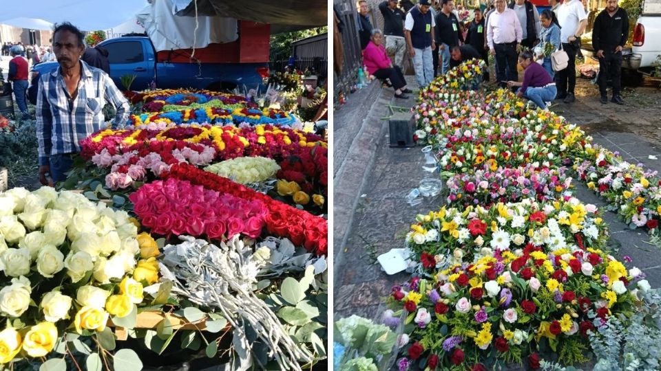 Las rosas son la principal venta durante las celebraciones del día de la Virgen de Guadalupe