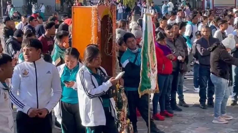 Peregrinos en la Basílica de Guadalupe