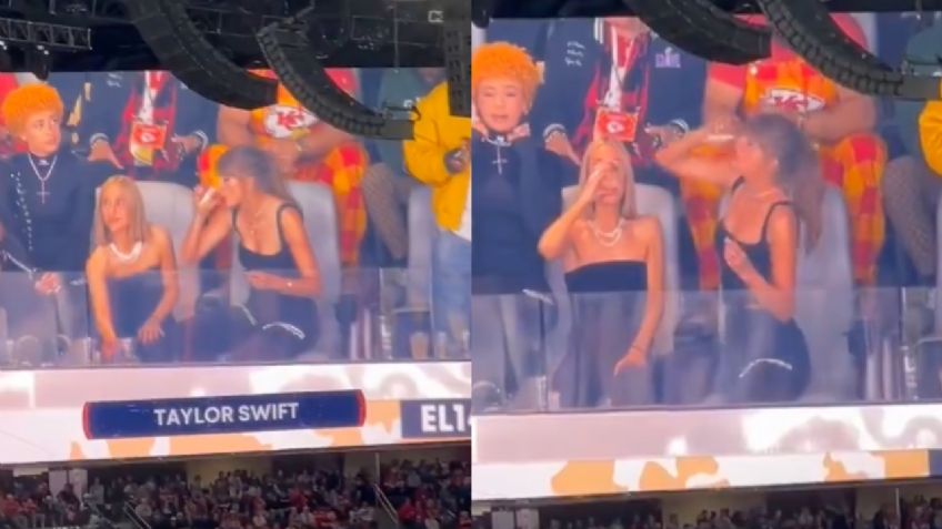 ¡Qué talento! Taylor Swift gana una competencia de beber cervezas en pleno Super Bowl LVIII