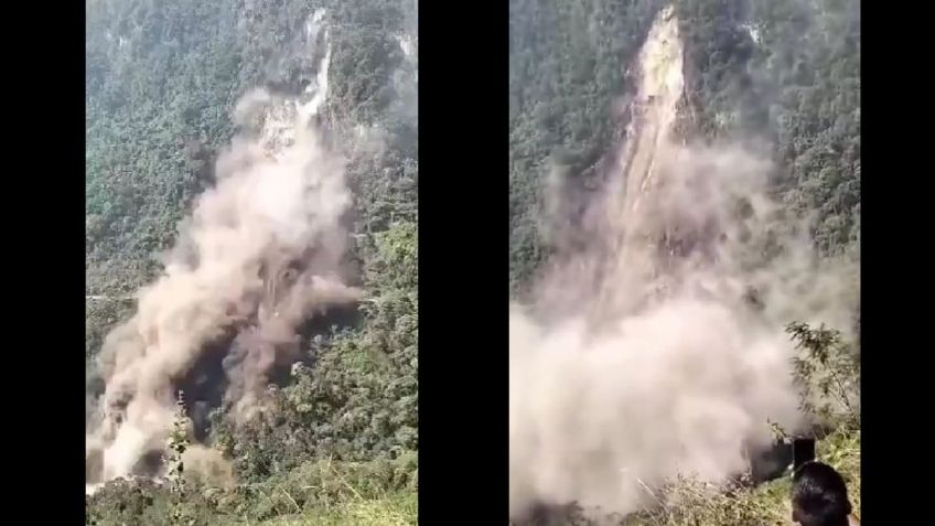 VIDEO: derrumbe de un cerro deja seis comunidades incomunicadas en Veracruz