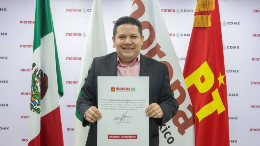 José Octavio Rivero se registra como candidato de Morena para Milpa Alta